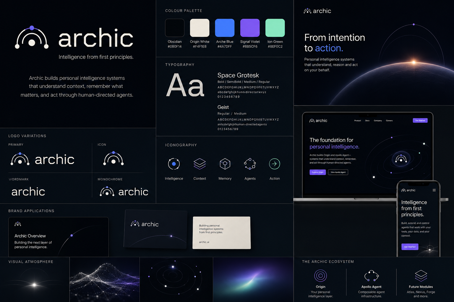 Archic brand identity reference board